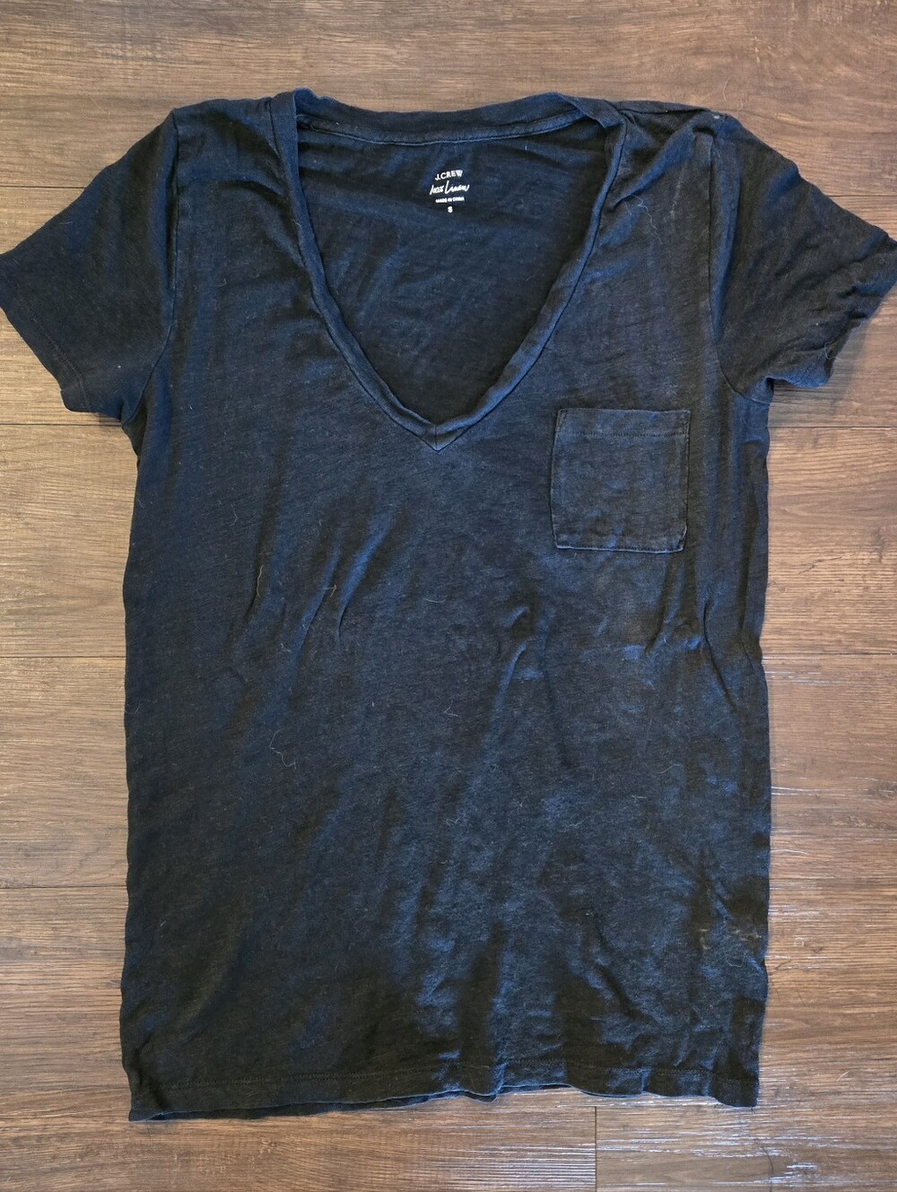 J. Crew Linen V-neck Tee Women's S